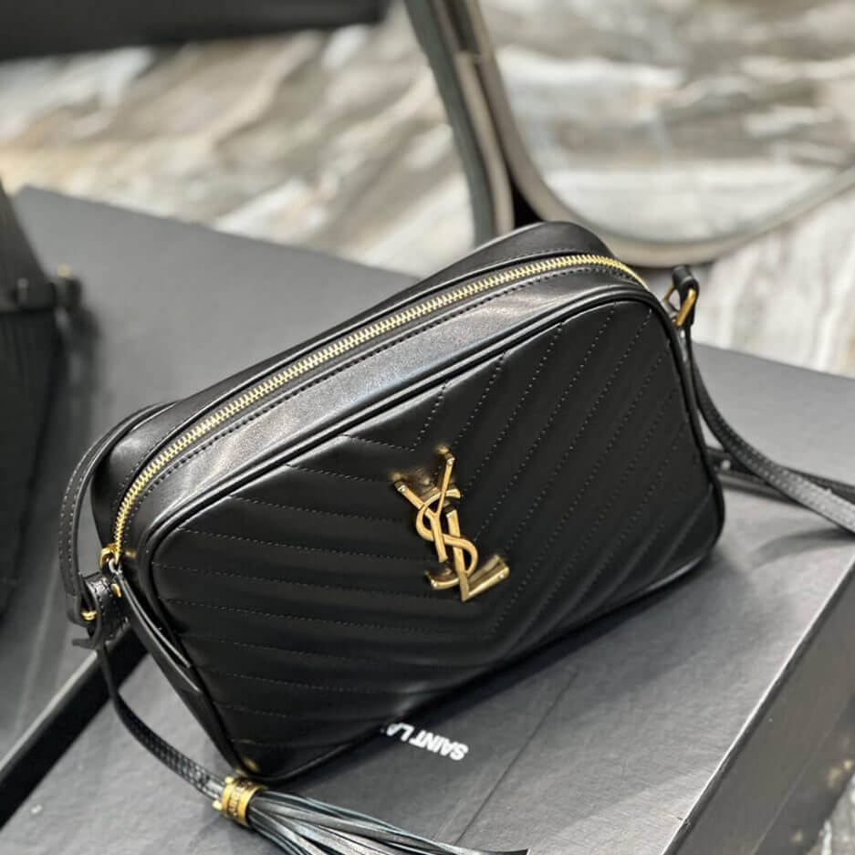 BLACK YSL LOU CAMERA BAG IN QUILTED LEATHER - Image 5