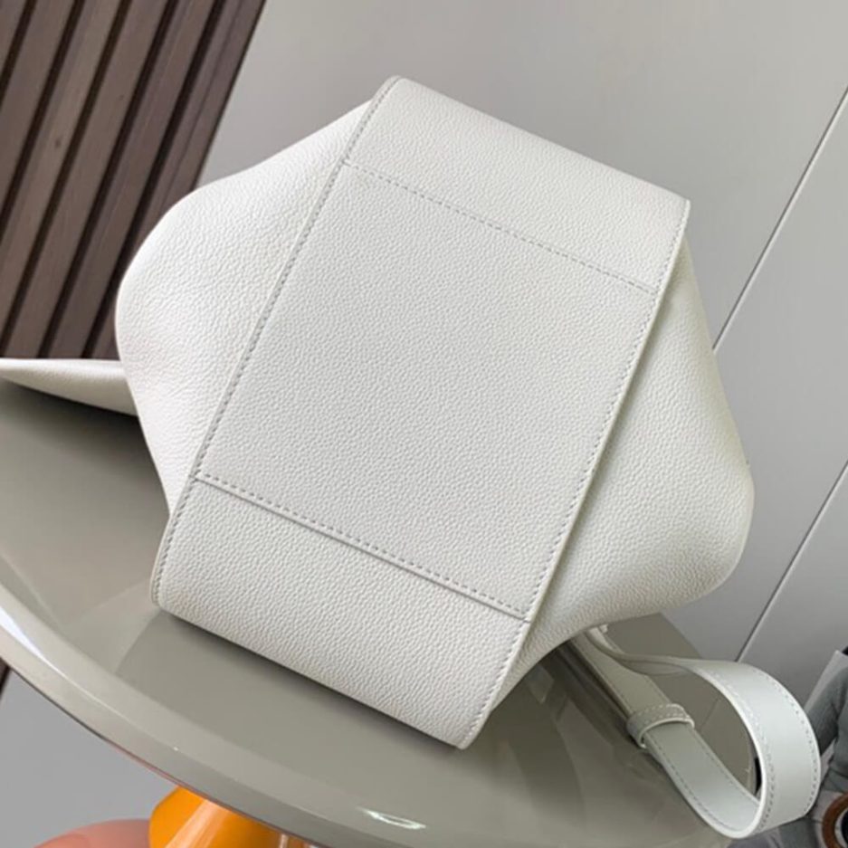 White Loewe Small Hammock bag in soft grained calfskin - Image 5