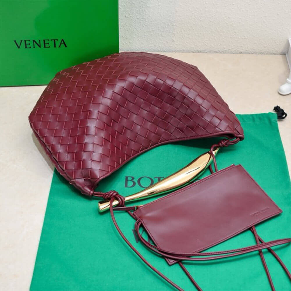 Burgundy Bottega Veneta Medium Sardine Handbag - Image 5