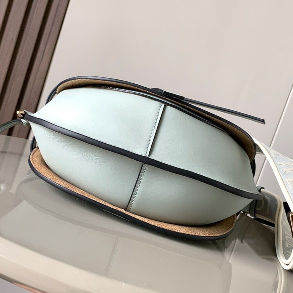 Light blue Loewe Small Gate bag in soft calfskin and jacquard - Image 5