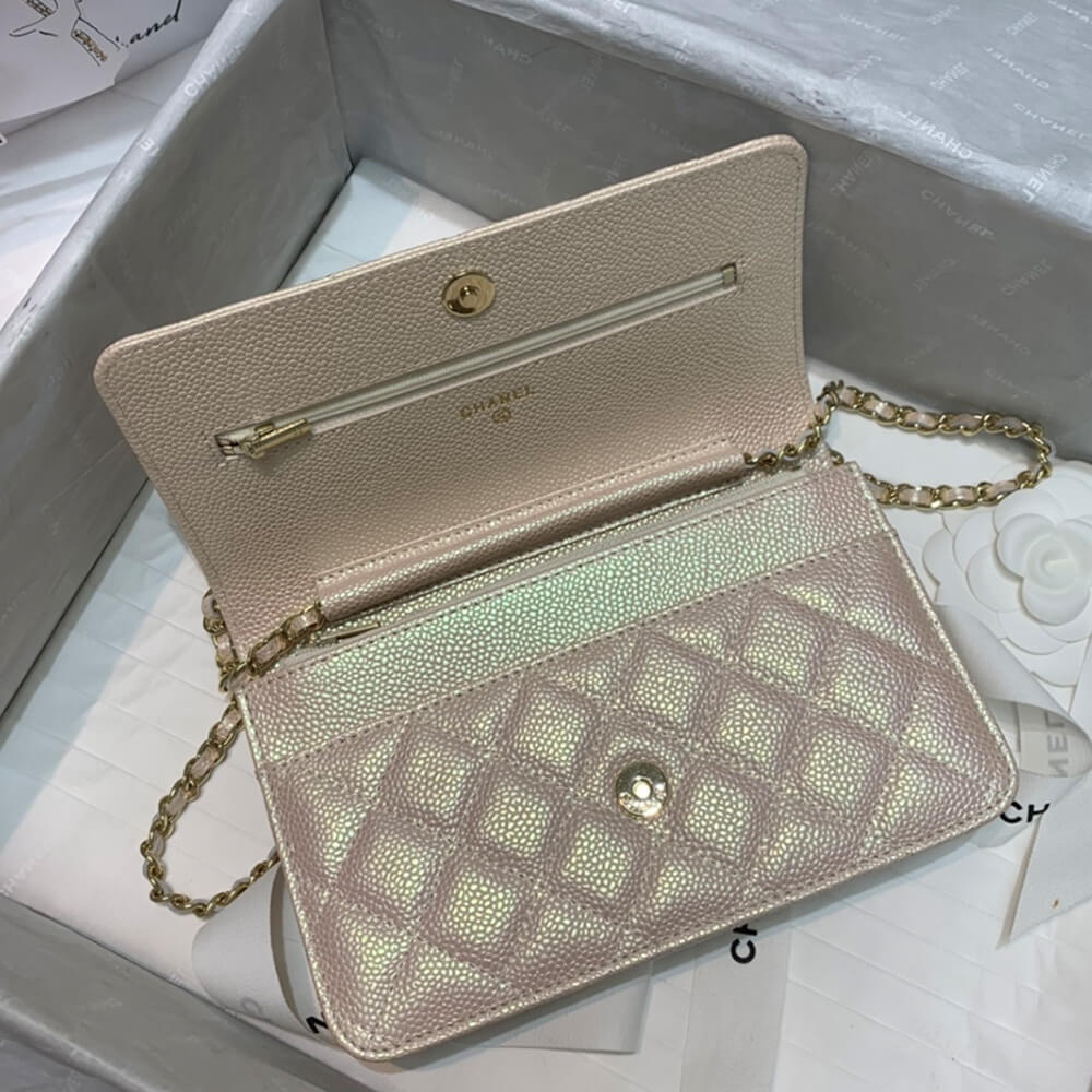 White CHANEL Wallet On Chain - Image 5