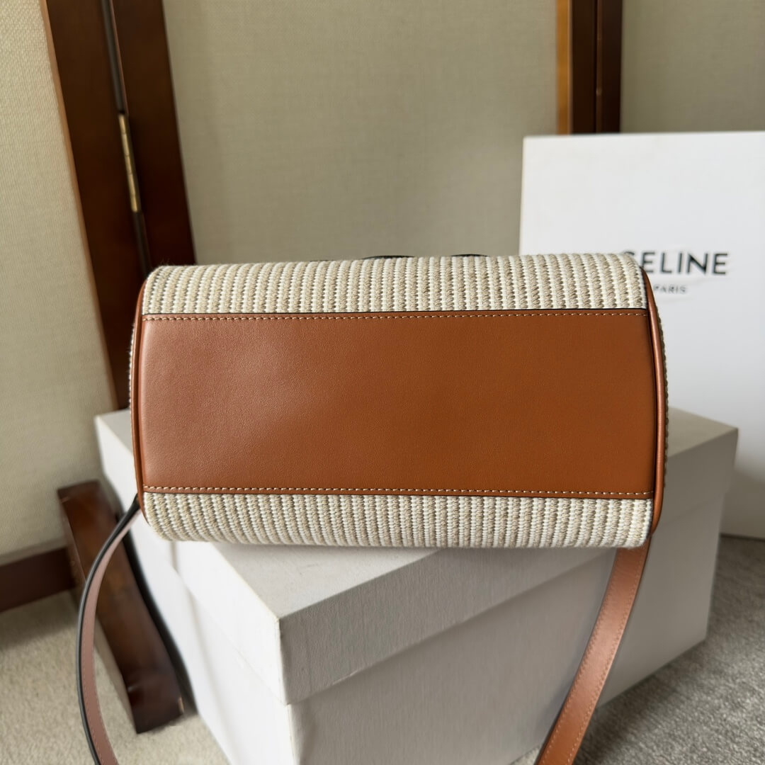 CELINE Small Boston cuir Triomphe in textile and calfskin - Image 5