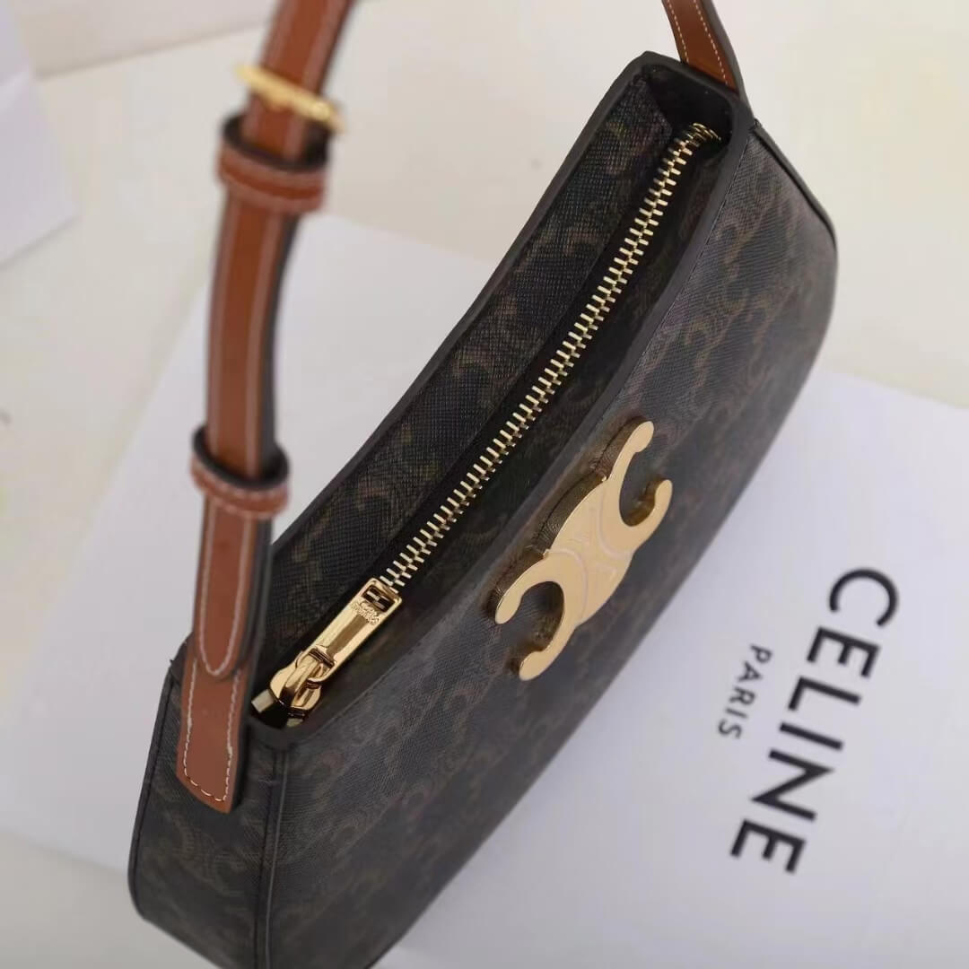 CELINE TILLY medium bag in shiny calf leather - Image 5