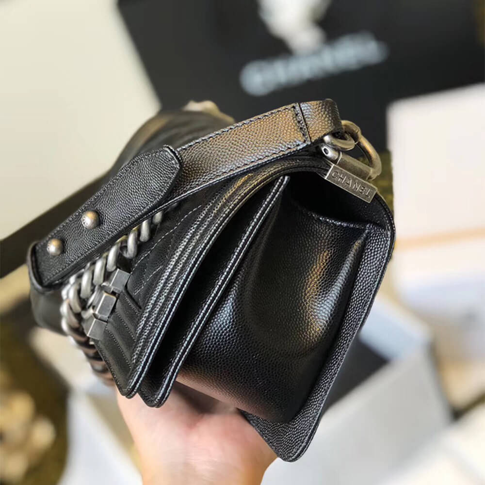 Black SMALL BOY CHANEL HANDBAG - Image 5