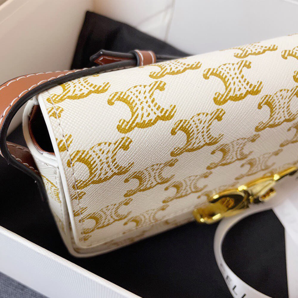 White CELINE TRIOMPHE SHOULDER BAG - Image 5