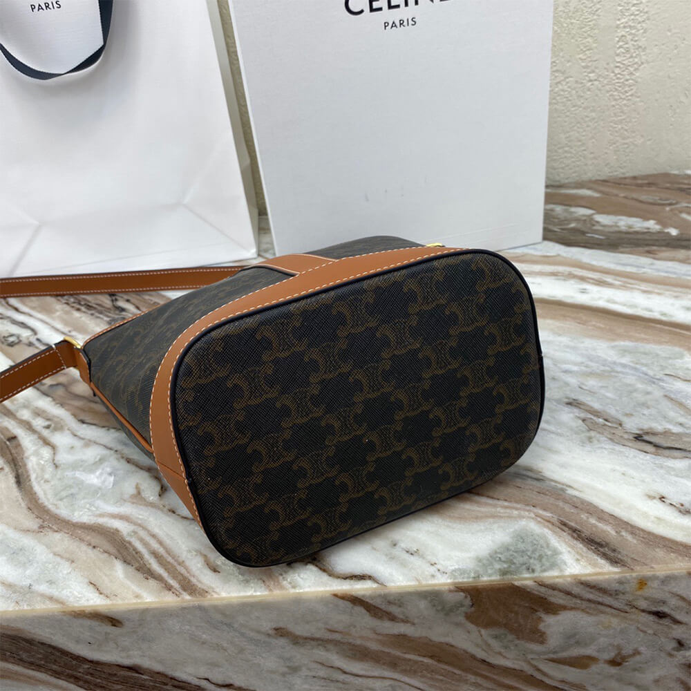 Tan CELINE SMALL BUCKET - Image 5