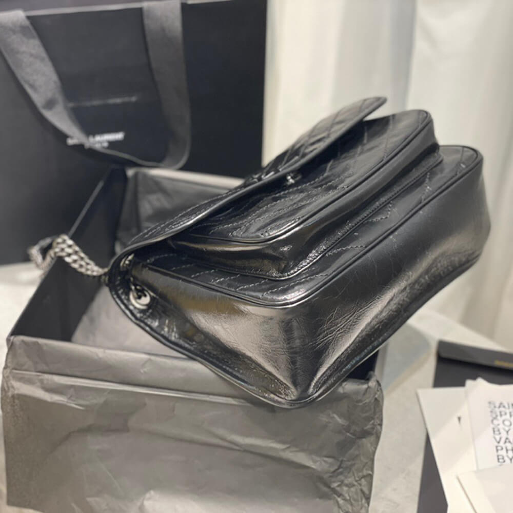 Black SAINT LAURENT NIKI MEDIUM IN CRINKLED VINTAGE LEATHER - Image 5