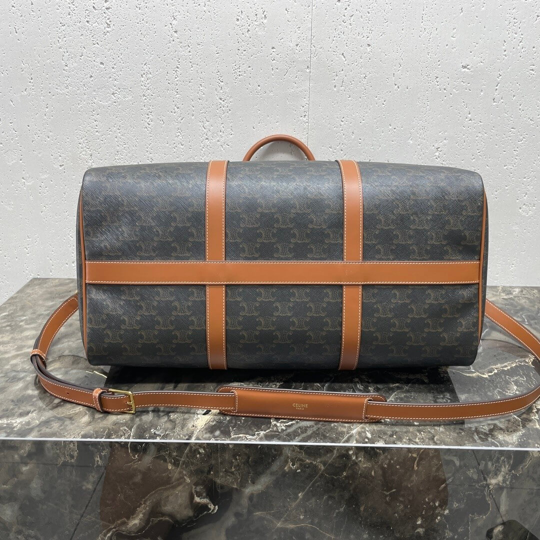 CELINE Medium duffle bag in logo-print calfskin - Image 5