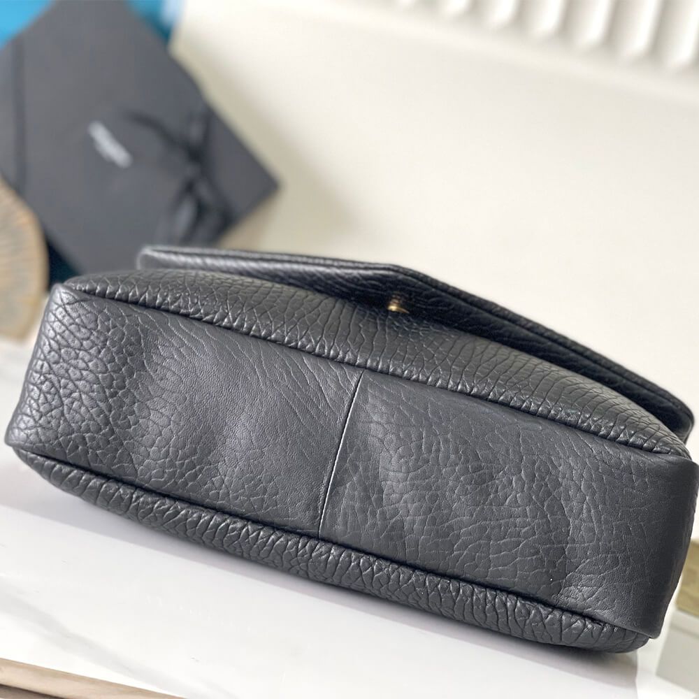 Black YSL CALYPSO LARGE IN GRAINED LAMBSKIN - Image 5