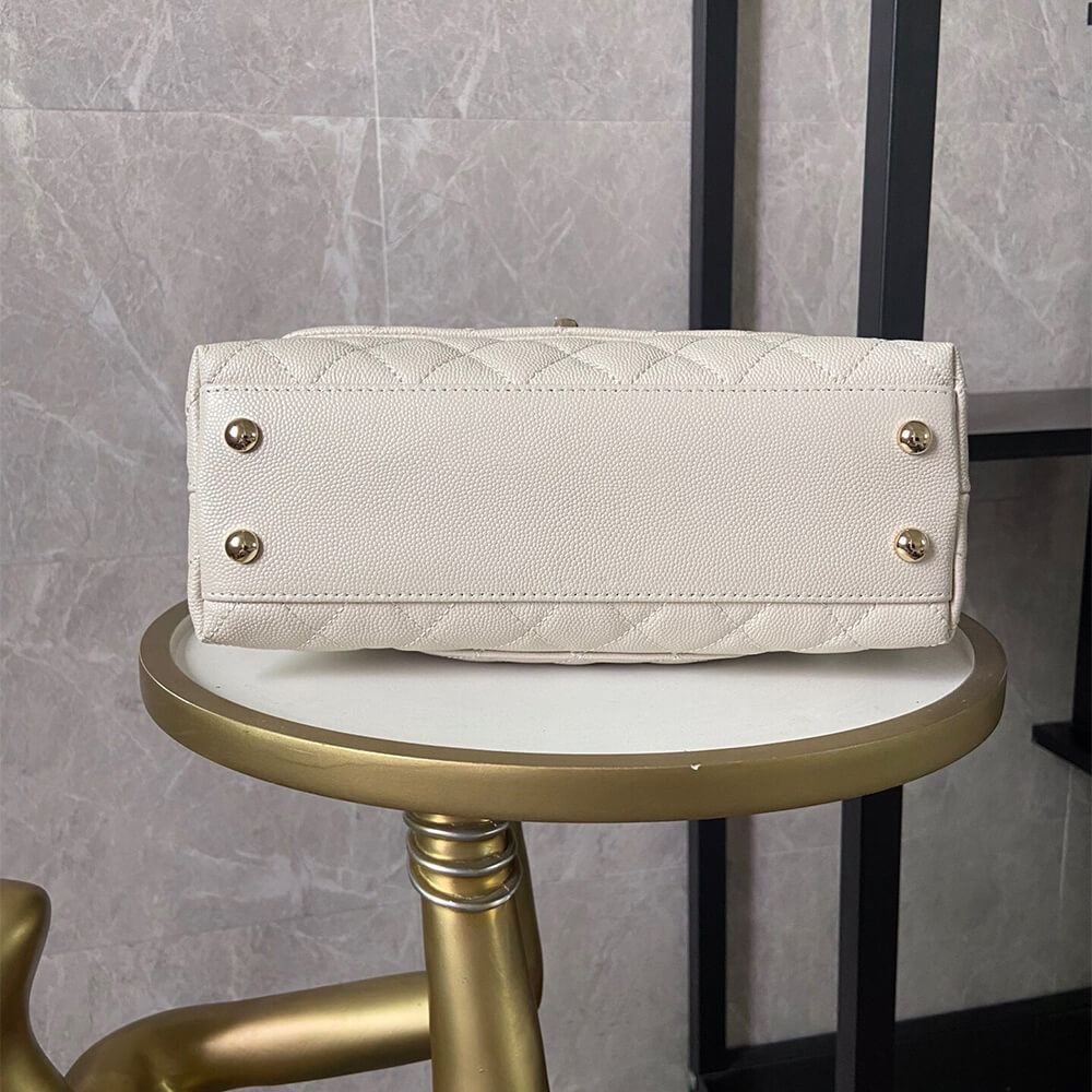 White Chanel Coco handle flap shoulder bag PM - Image 6
