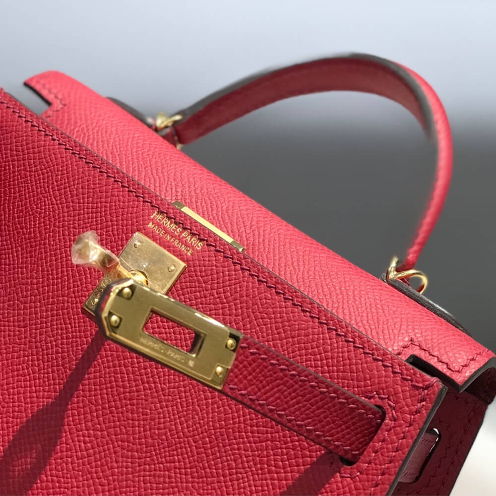 Ruby Red Hermes Mini Kelly II (Best
 Grade) - Image 6