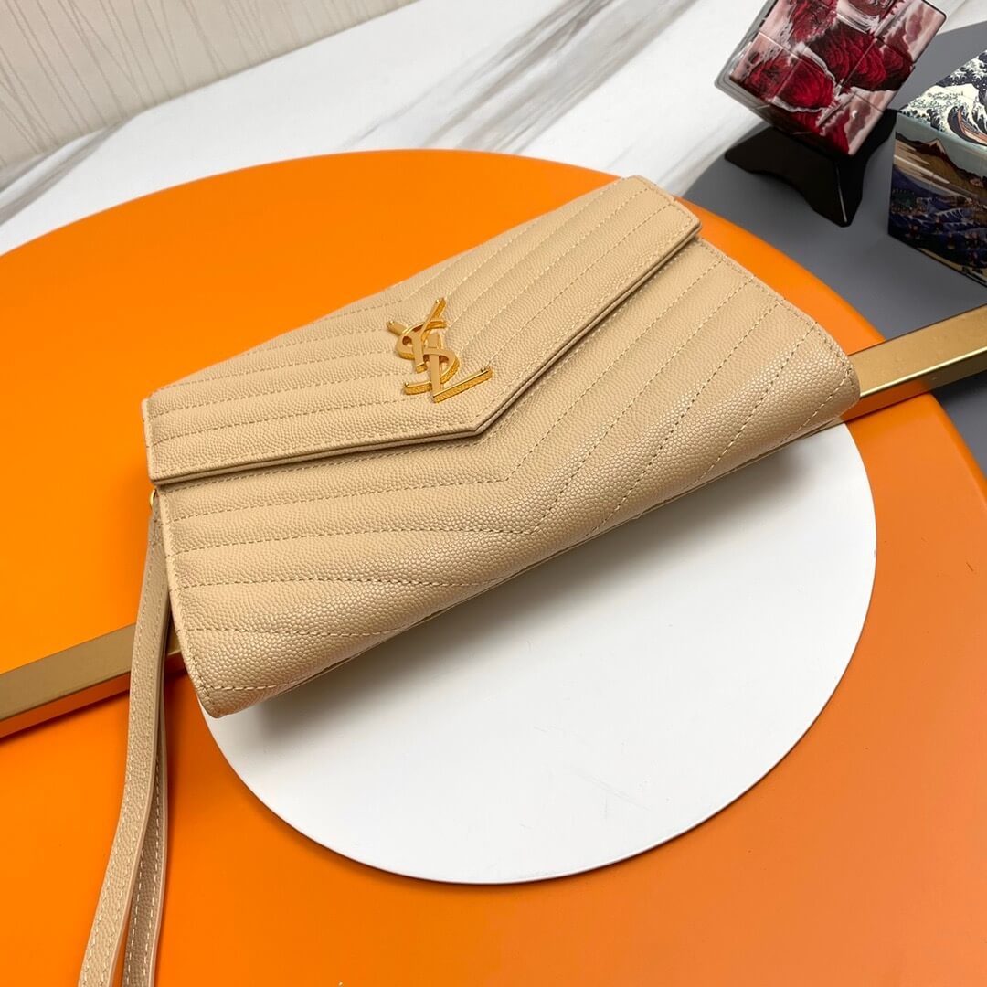 dark YSL CASSANDRE matelasse leather flap clutch - Image 6