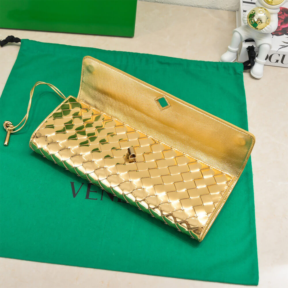 Gold Bottega Veneta Andiamo Clutch (Best
 GRADE) - Image 6