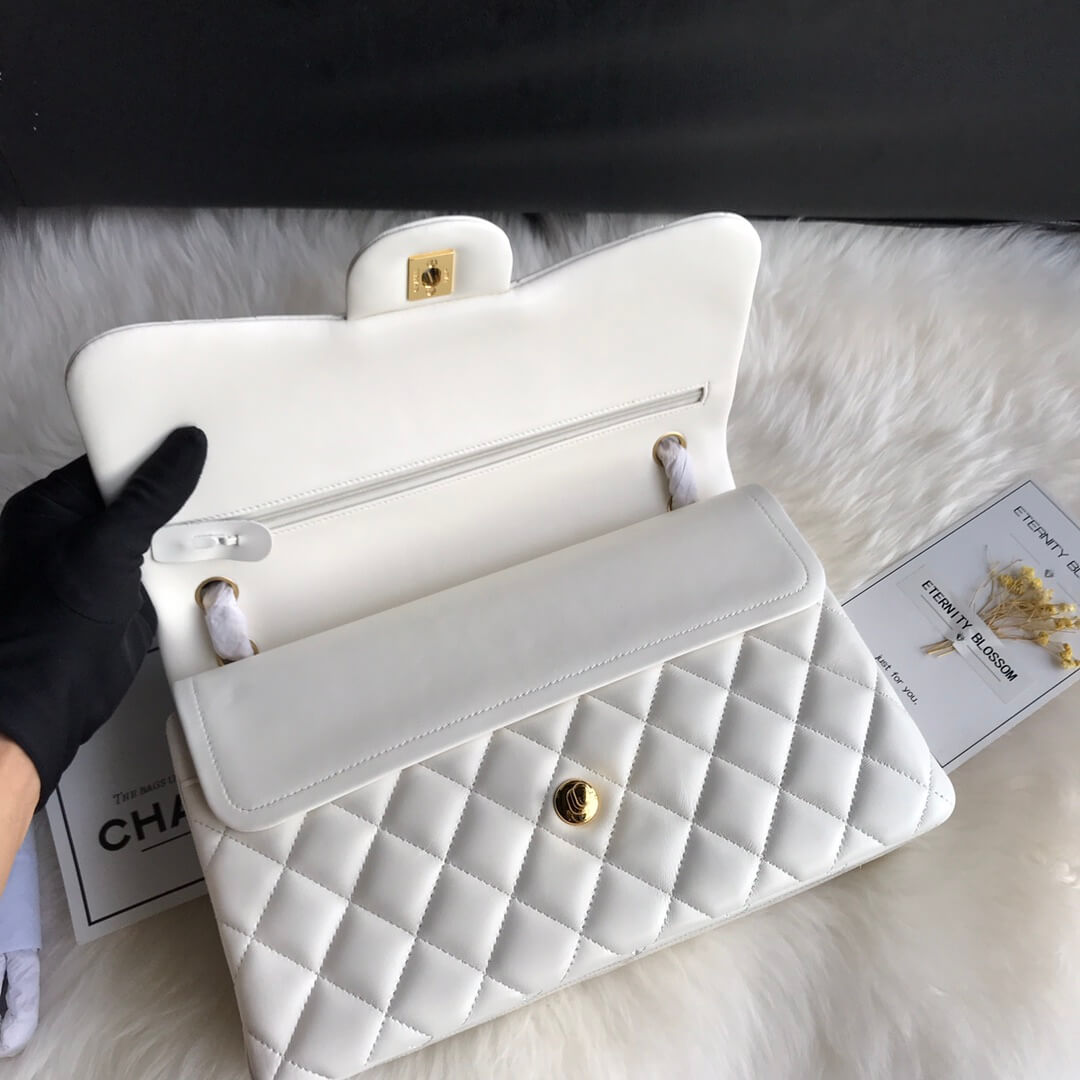 White CHANEL LARGE CLASSIC HANDBAG (Best
grade) - Image 6