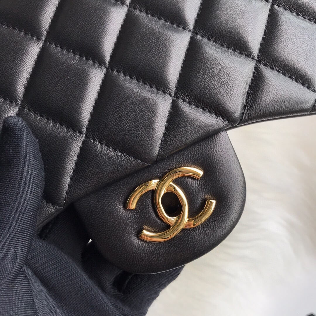Black CHANEL LARGE CLASSIC HANDBAG (Best
 grade) - Image 6
