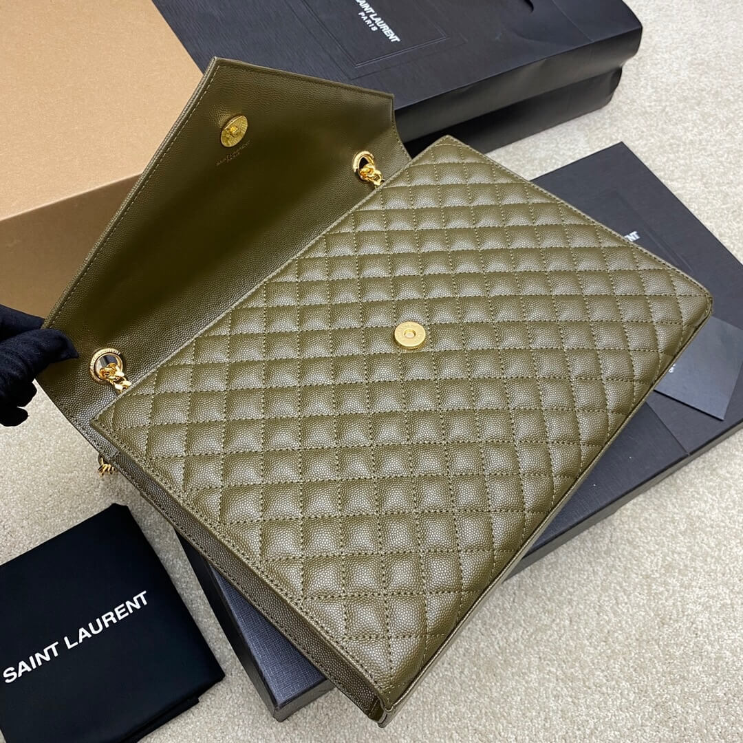 Green YSL Large Envelope Bag - Image 6