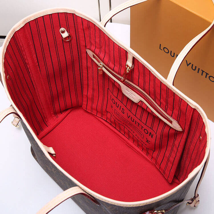 Cerise Red LV Neverfull MM Tote - Image 6