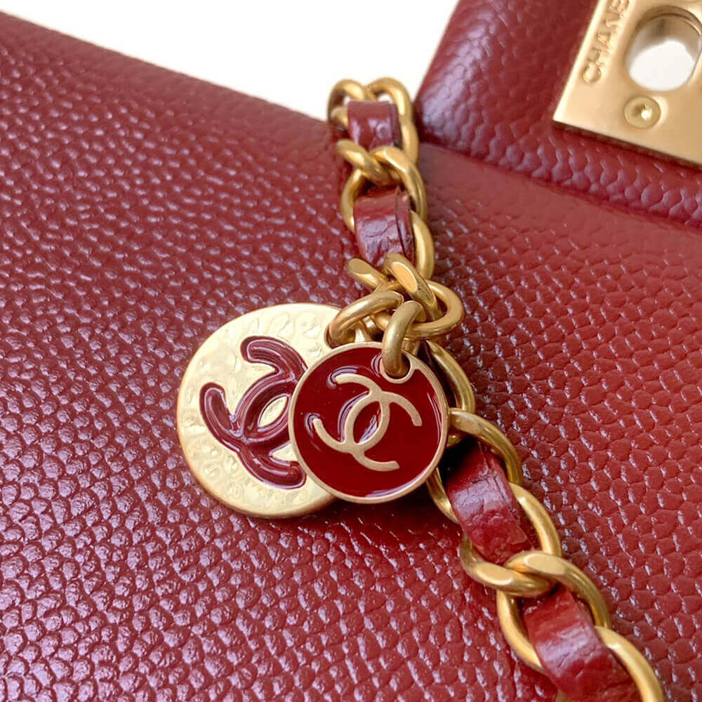 Burgundy CHANEL Small Flap Bag (Best
 grade) - Image 6