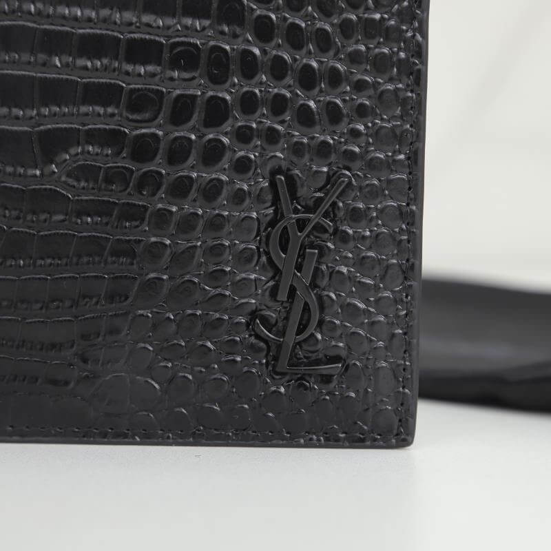 YSL tiny cassandre wallet in crocodile embossed matte leather - Image 6