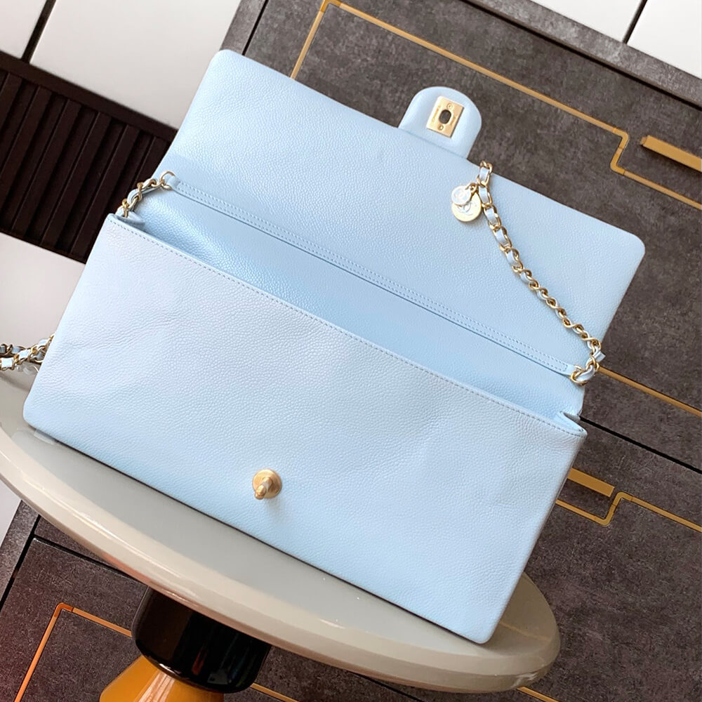 Light Blue CHANEL Long Flap Bag (Best
 grade) - Image 6