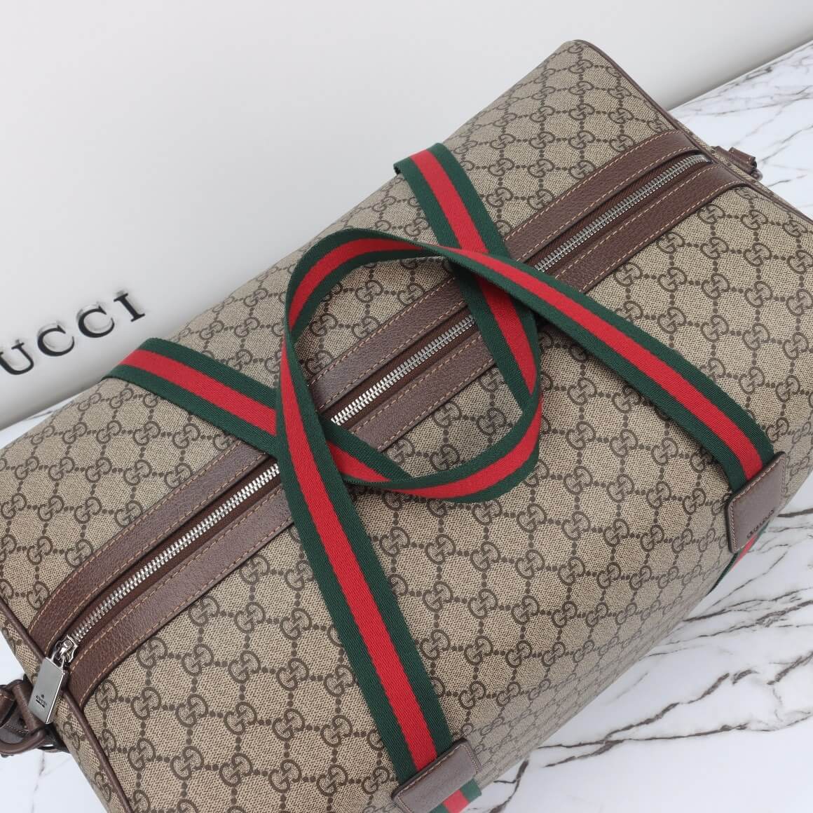 Gucci Medium duffle bag with Web - Image 6