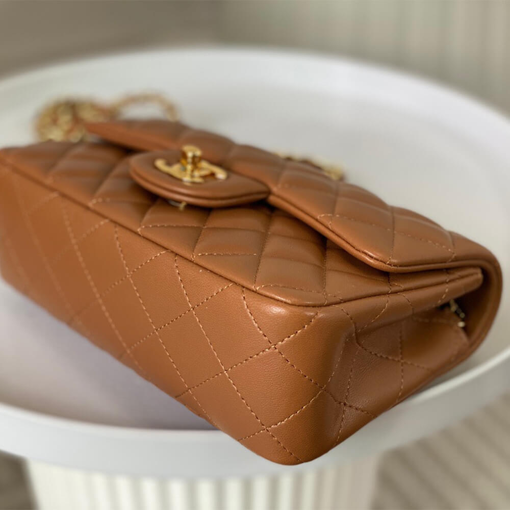 Dark Beige Chanel Mini Flap Bag (Best
 grade) - Image 6