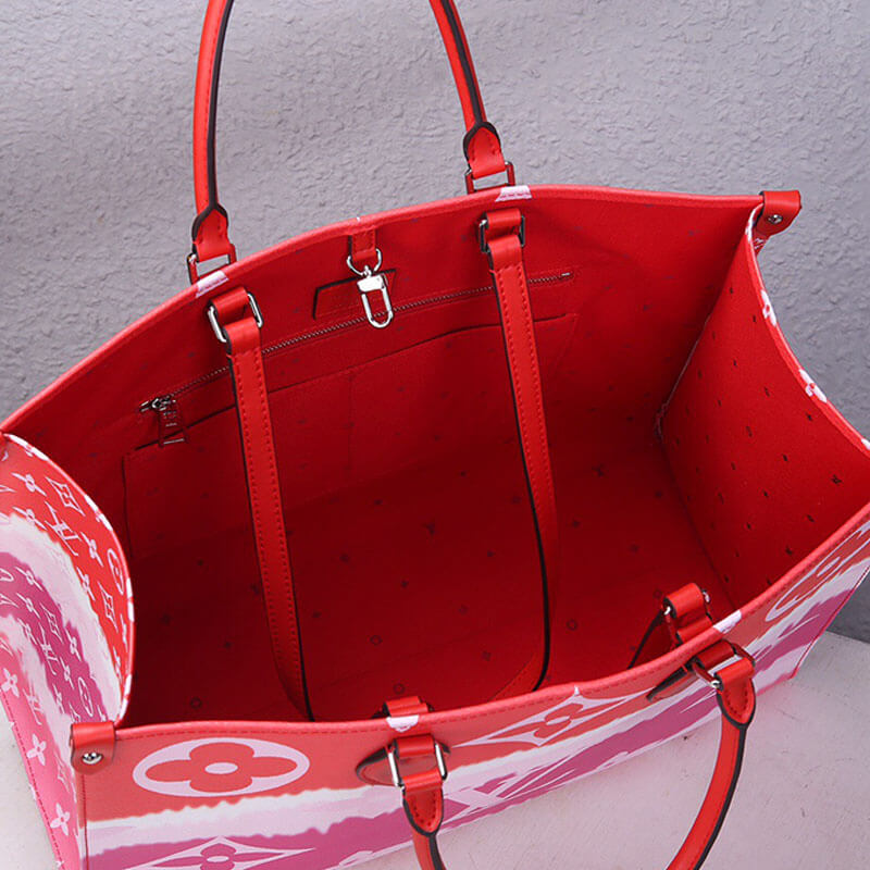 Red LV Escale OnTheGo GM Tote Bag - Image 6