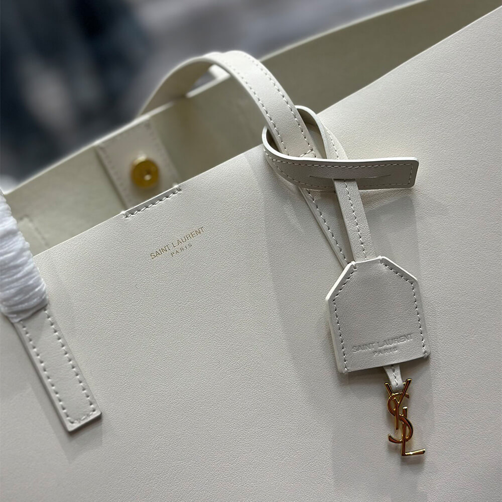 White YSL Shopping Saint Laurent leather - Image 6