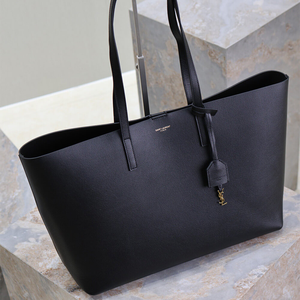 Black YSL Shopping Saint Laurent leather - Image 6