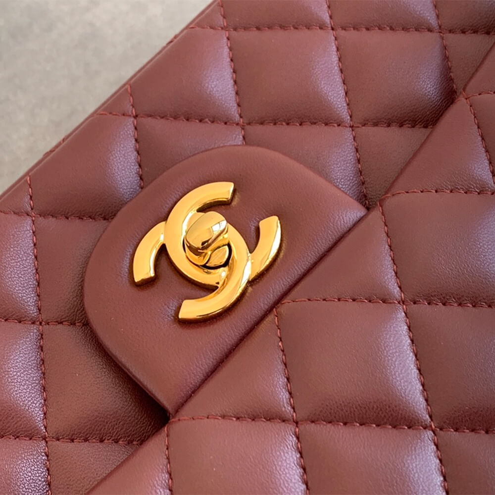 Burgundy CHANEL CLASSIC 11.12 HANDBAG (Best
grade) - Image 6
