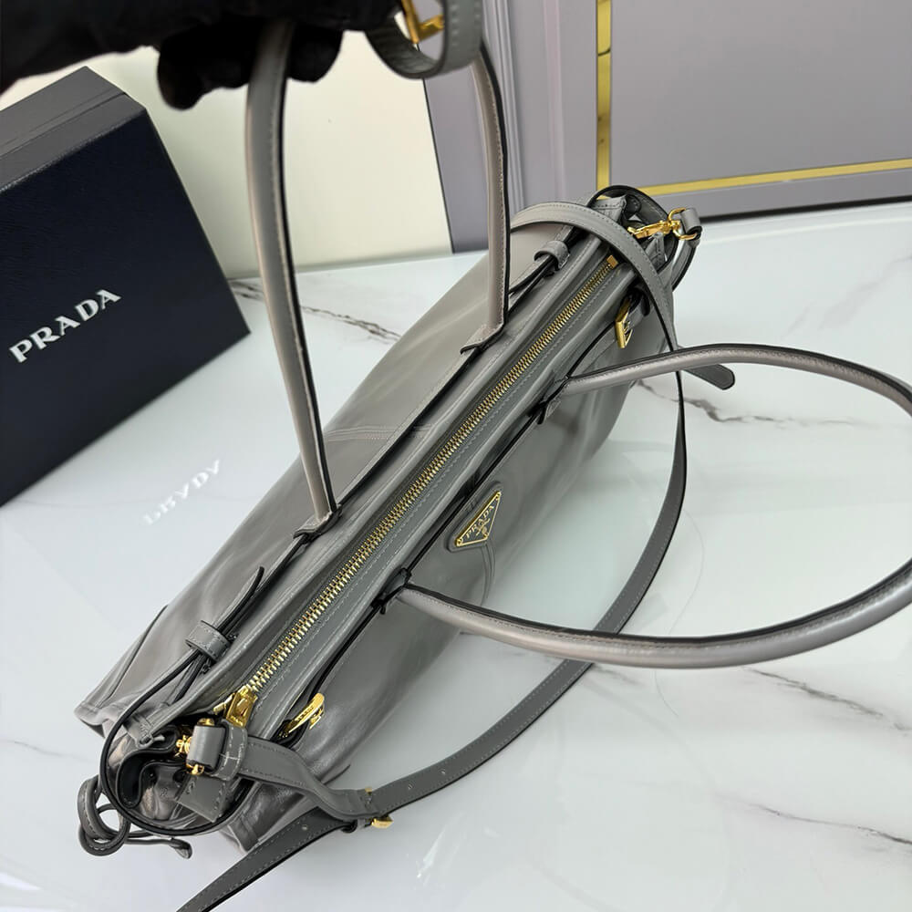 Pewter Prada Large leather handbag (Best
 grade) - Image 6