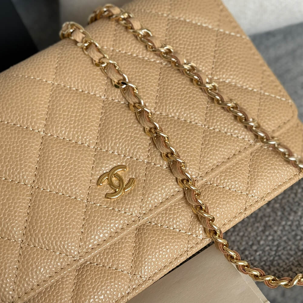 Apricot Chanel classic chain wallet - Image 6
