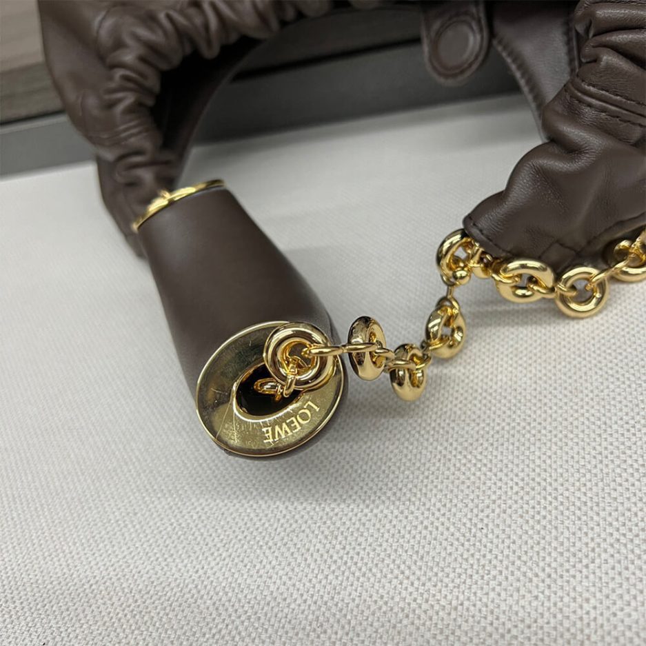 Chocolate Loewe Small Squeeze bag in nappa lambskin - Image 6