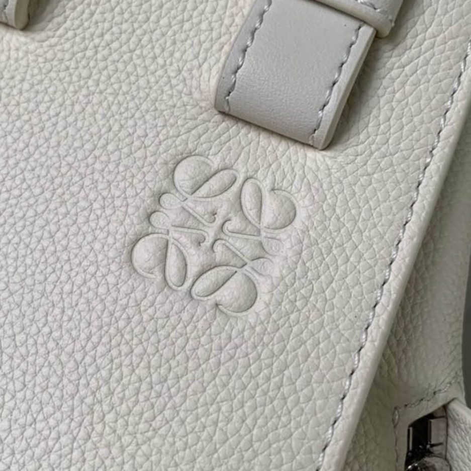 White Loewe Small Hammock bag in soft grained calfskin - Image 6