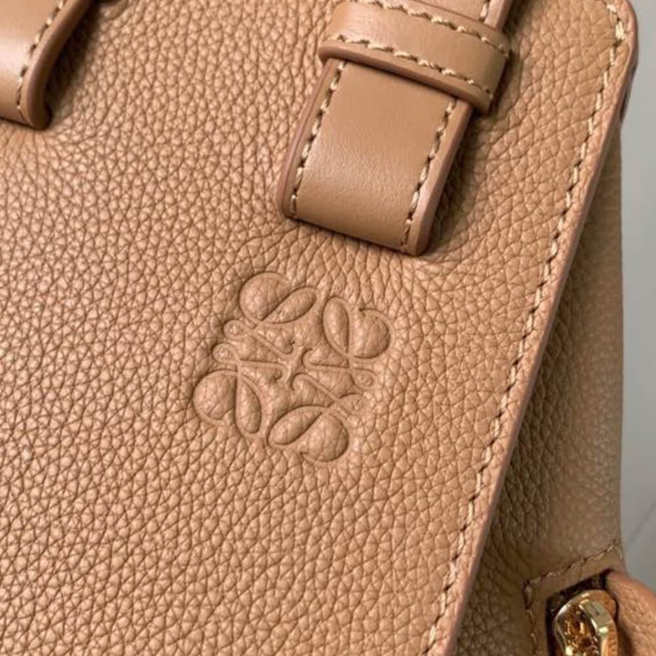 Toffee Loewe Small Hammock bag in soft grained calfskin - Image 6