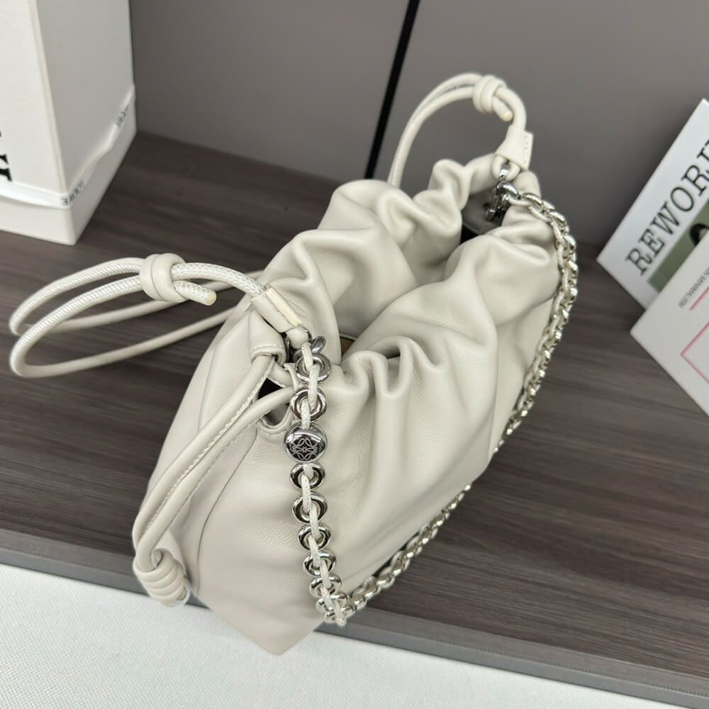 Sea Salt Loewe Medium Flamenco purse in mellow nappa lambskin - Image 6