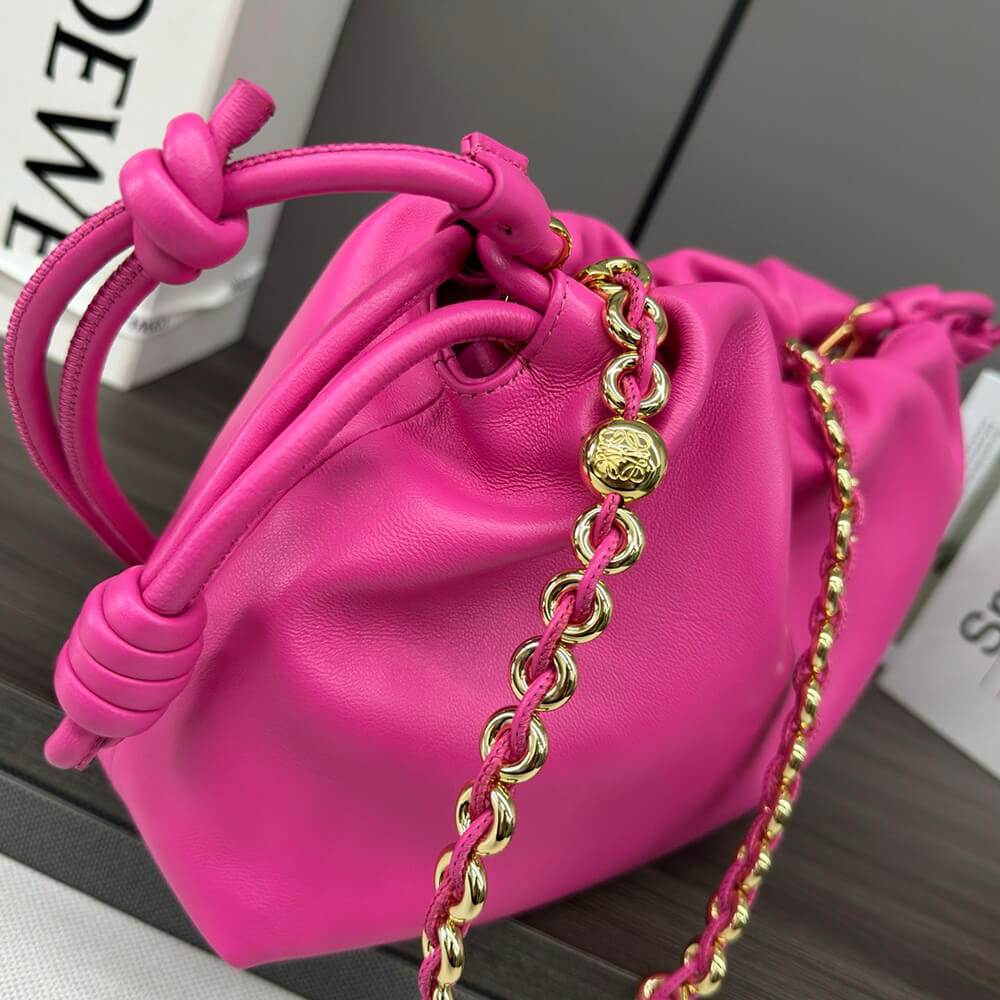 Rose Pink Loewe Medium Flamenco purse in mellow nappa lambskin - Image 6