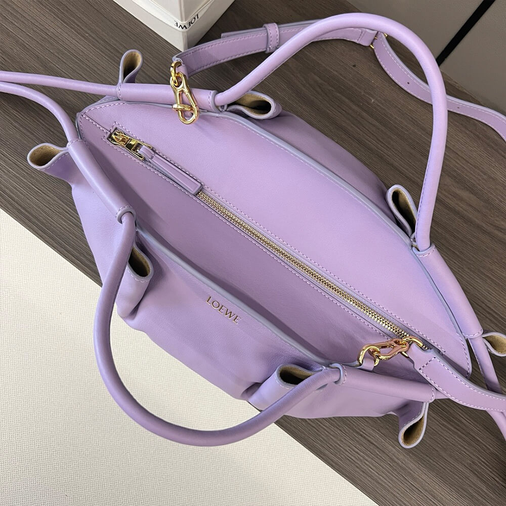 Purple Loewe Small Paseo bag in shiny nappa calfskin (Best
 grade) - Image 6