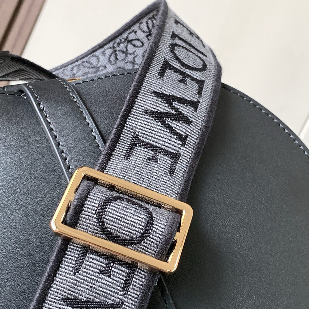 Black Loewe Small Gate bag in soft calfskin and jacquard - Image 6