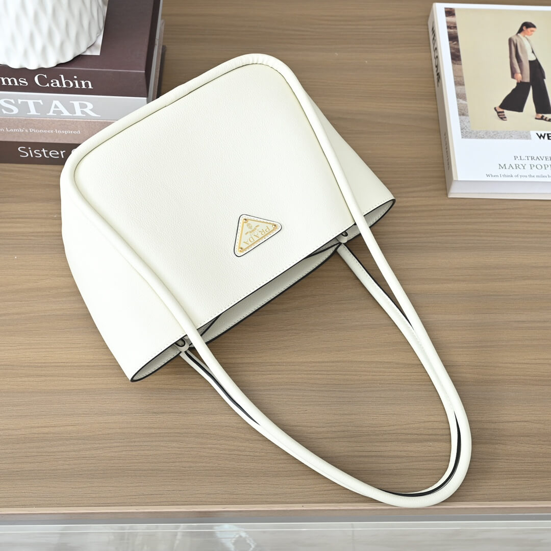 White Prada Leather mini tote bag - Image 6