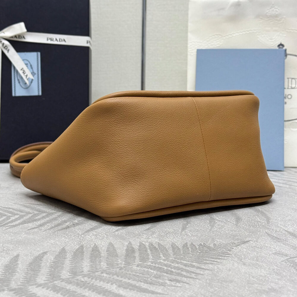 Caramel Prada Leather mini tote Bag - Image 6