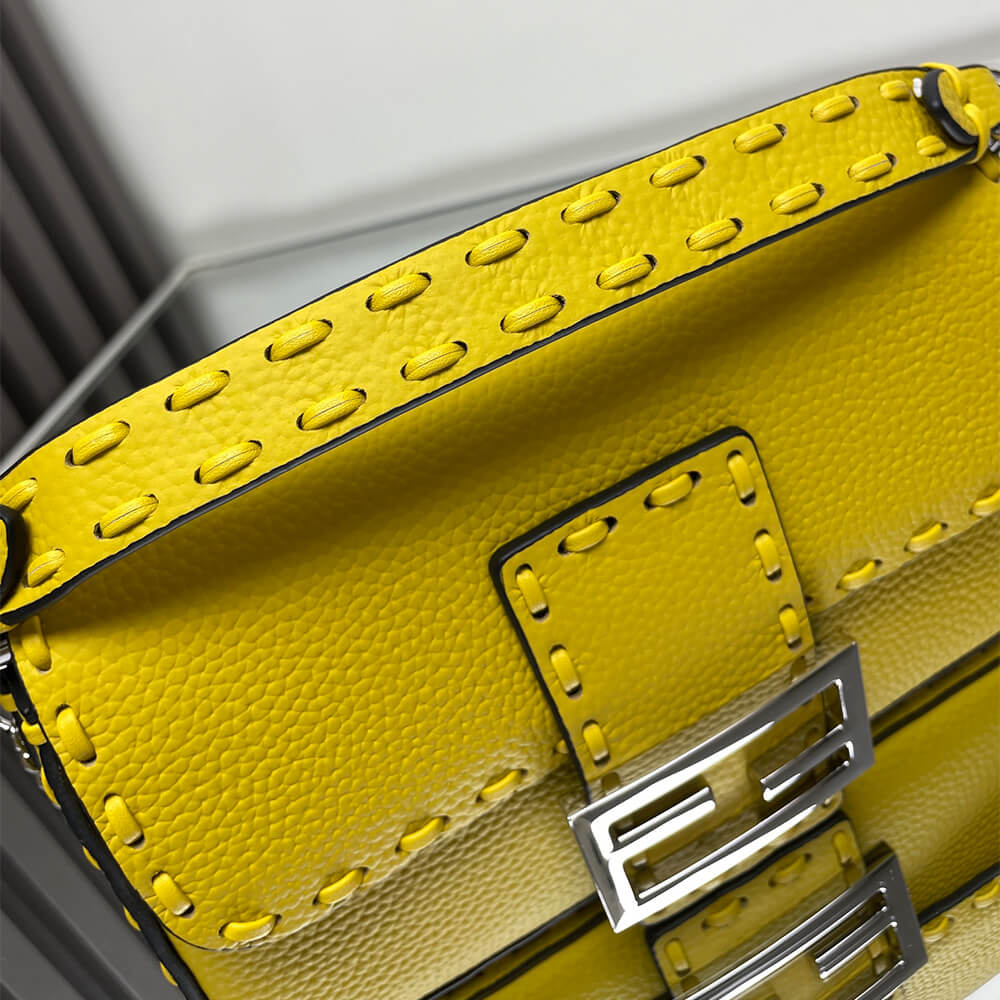 Yellow Fendi Mini Baguette - Image 6