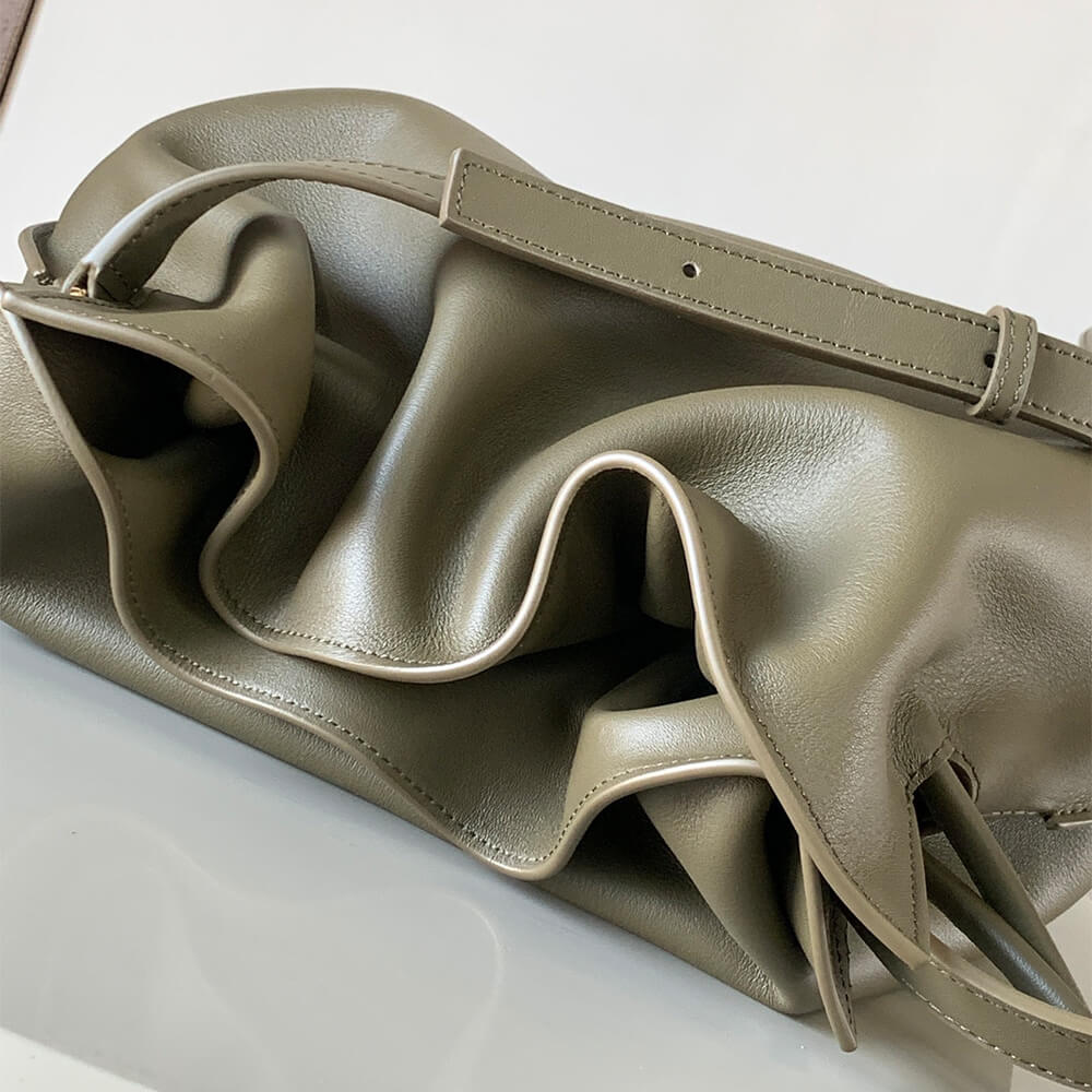 Dark Green LOEWE Medium Flamenco clutch in nappa calfskin (Best
 GRADE) - Image 6