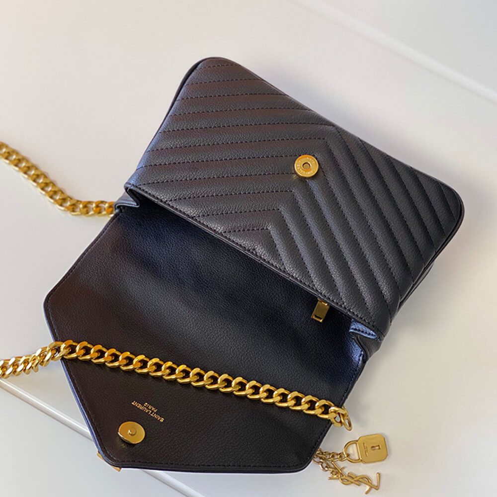 Black Saint Laurent College quilted-leather satchel bag - Image 6