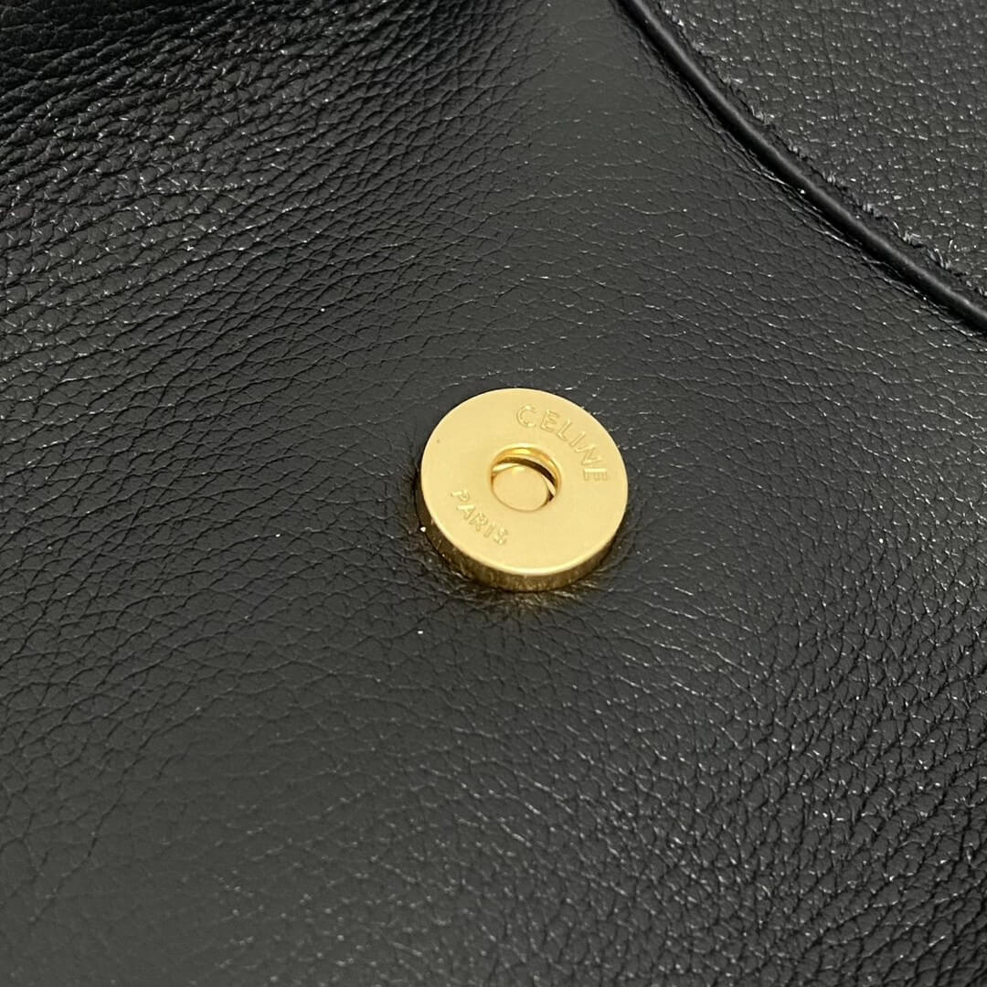 Black CELINE Medium POLLY bag in soft calfskin - Image 6