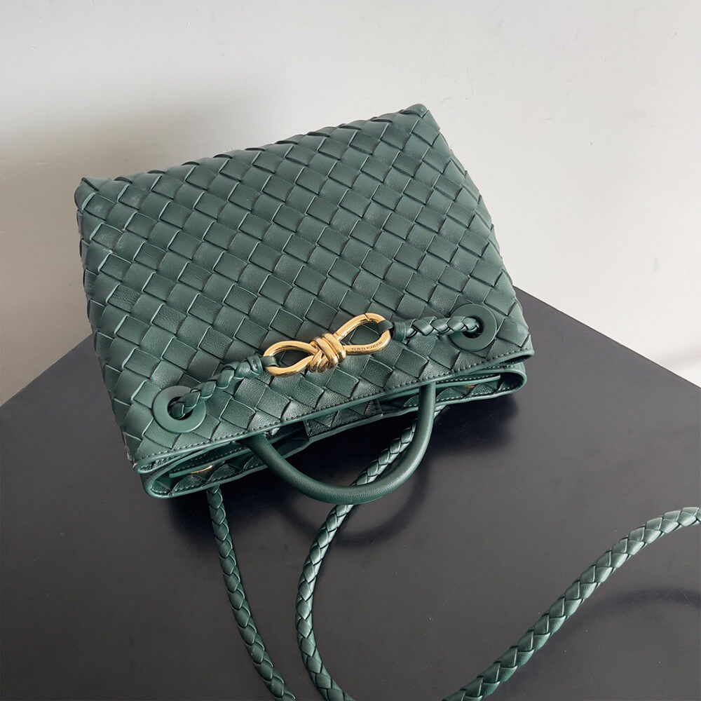 Dark Green Bottega Veneta Small Andiamo - Image 6