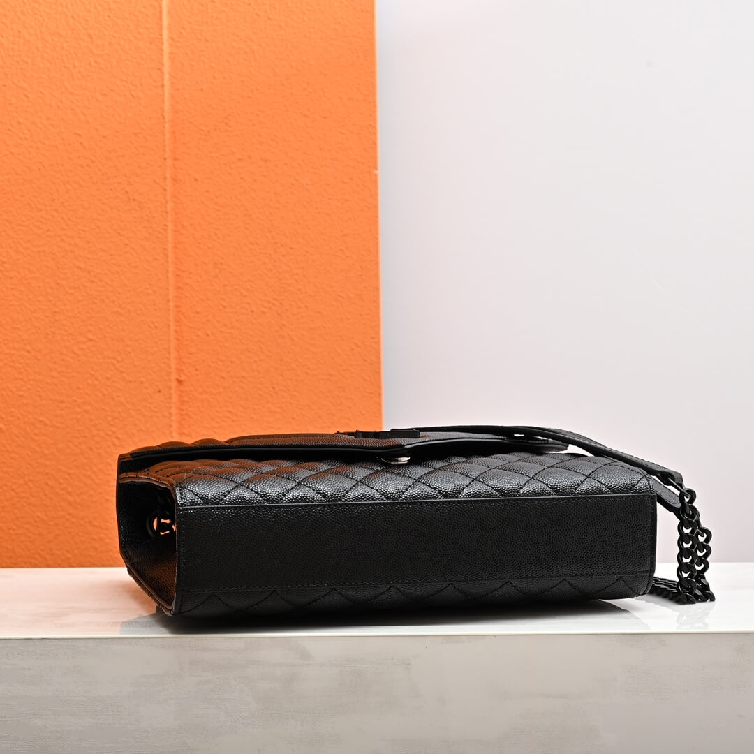 Black YSL ENVELOPE MEDIUM IN QUILTED GRAIN DE POUDRE EMBOSSED LEATHER - Image 6