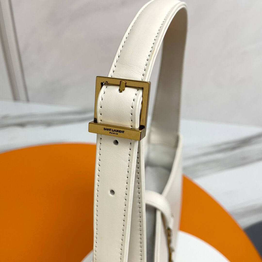 White YSL LE 5 A 7 bag in smooth leather - Image 6