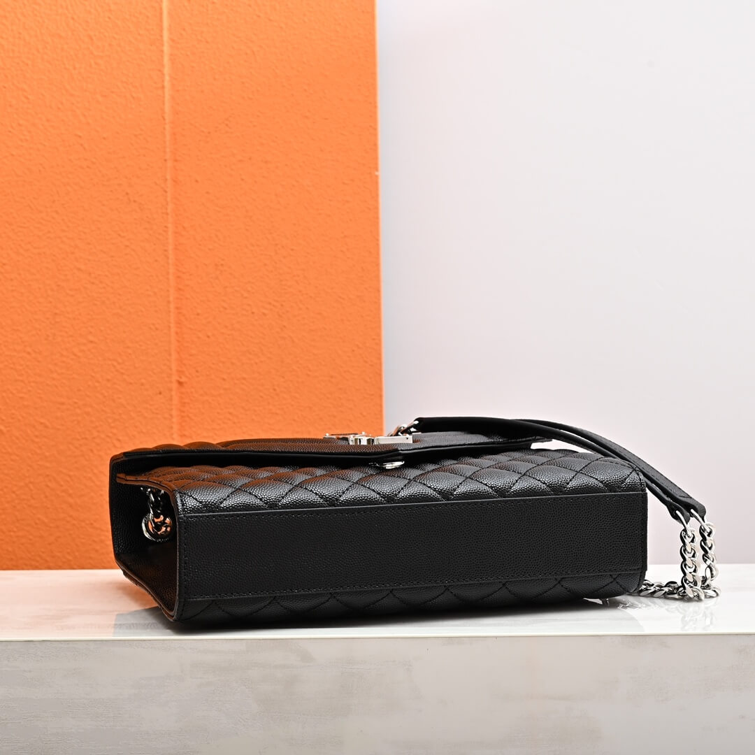 Black YSL ENVELOPE MEDIUM IN QUILTED GRAIN DE POUDRE EMBOSSED LEATHER - Image 6