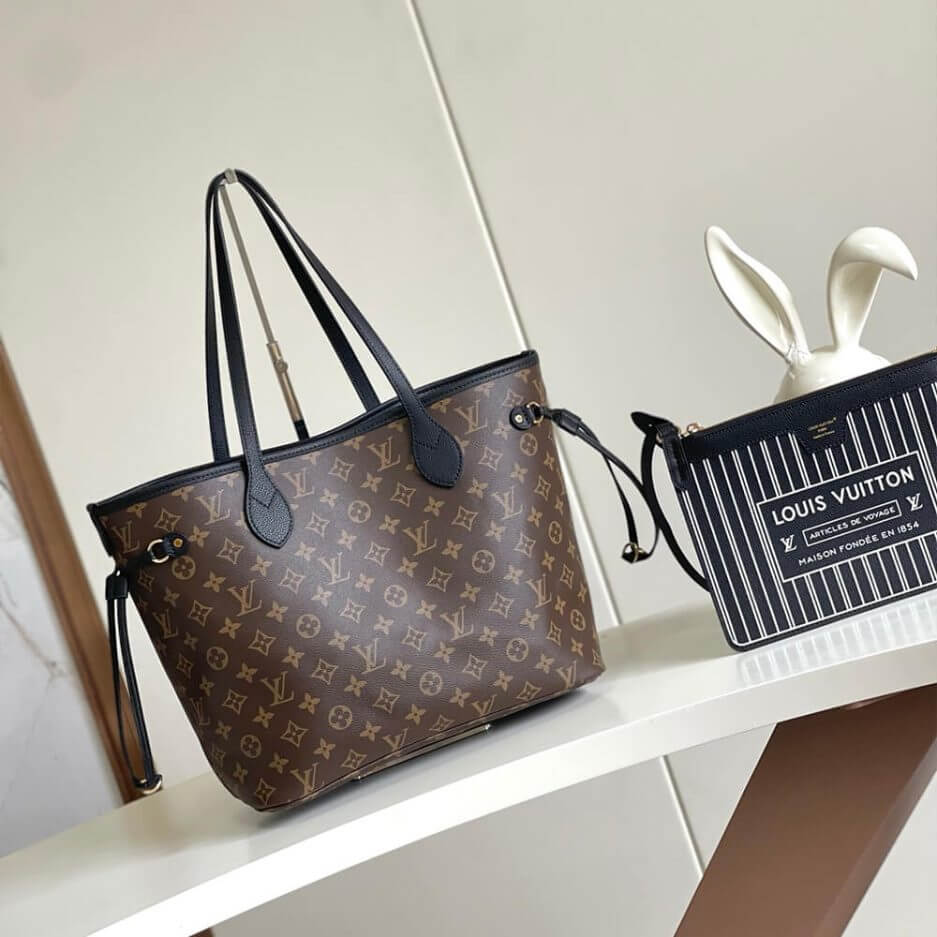 Black LV Neverfull Inside Out MM - Image 6